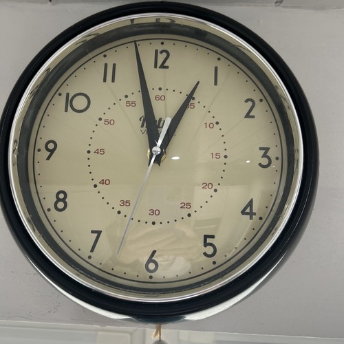 Retro black wall clock round - clock,,