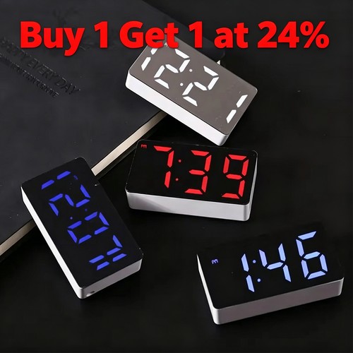 Digital alarm clock led mirror - clock,