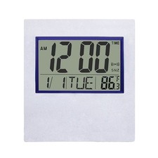Large LCD Digital Silver Clock