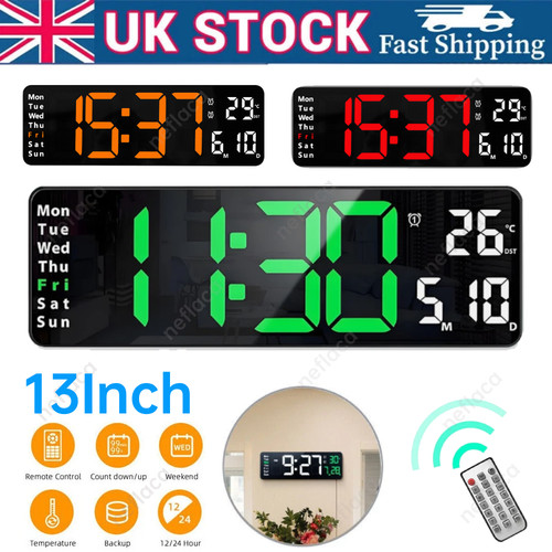 Digital led clock wall - 13",