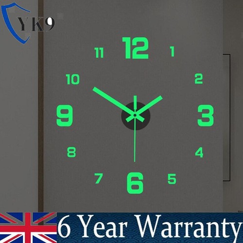 Luminous wall clock stickers - clock,