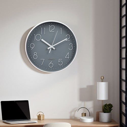 30cm black wall clock silent - 30cm,