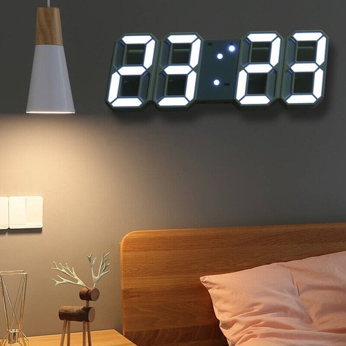Led night wall - clock, alarm