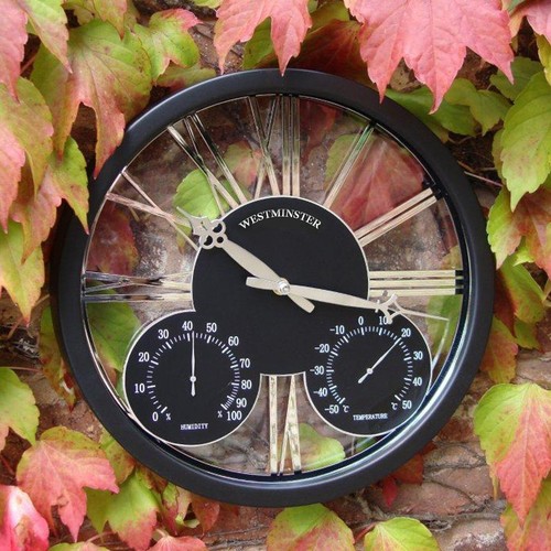 Garden wall clock thermometer - wall,