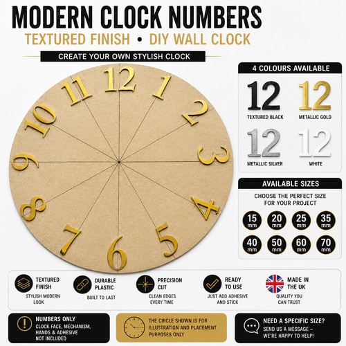 Clock numbers modern textured - clock,