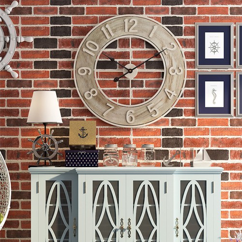 60cm large wooden wall - large, clock