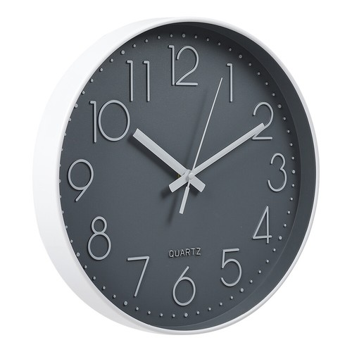Silent grey wall - 12", clock